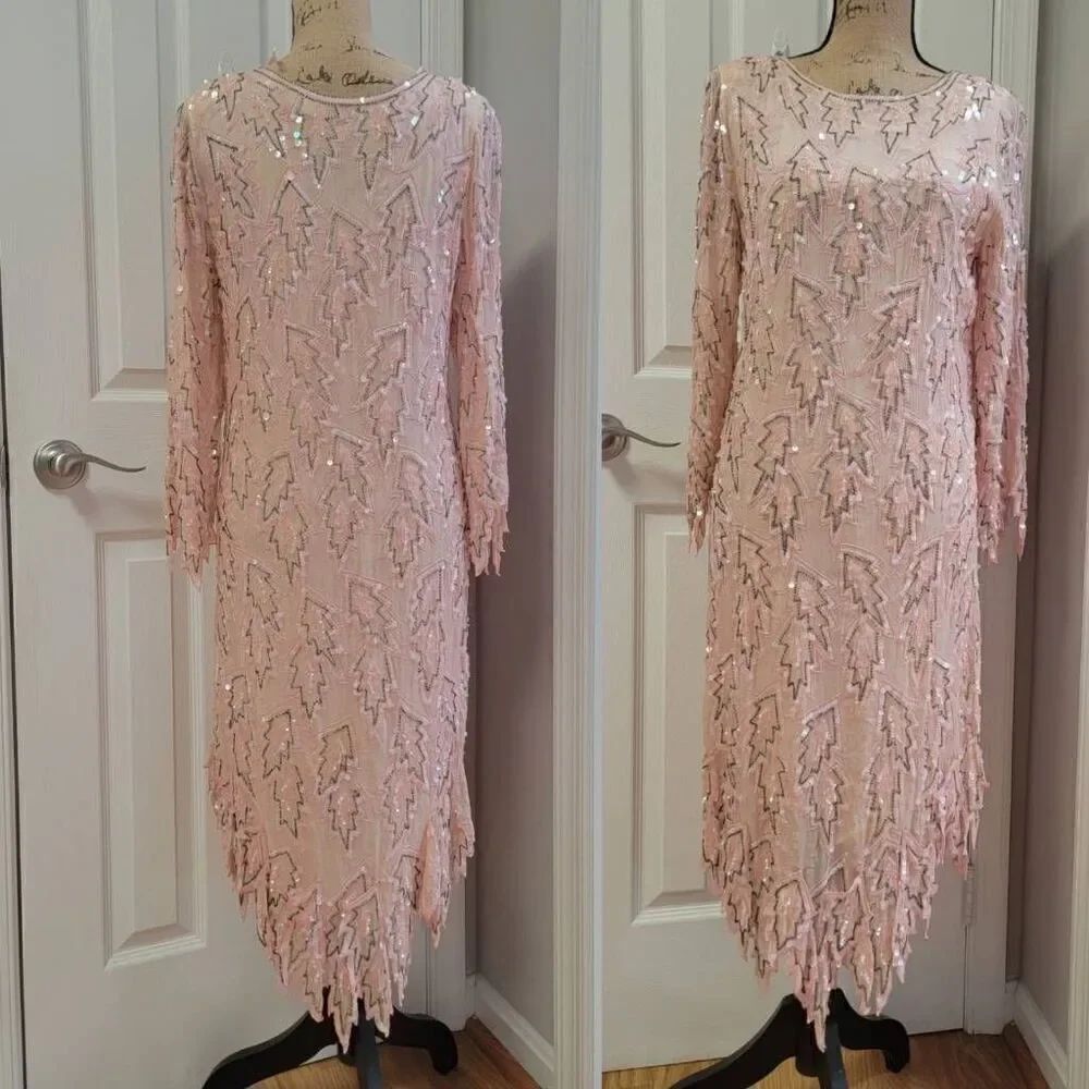 Vng Beaded Pure Silk Sequin Dress S